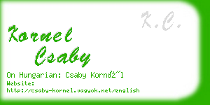 kornel csaby business card